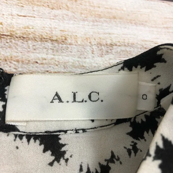 A.L.C. Silk Chiffon Handkerchief Hem Dress 0 - Picture 7 of 9